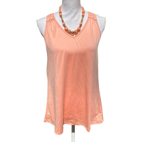 Rip Curl Mandela Women’s Crocheted Tank Top in “Burnt Coral”/ Peach Size Small - Picture 1 of 7